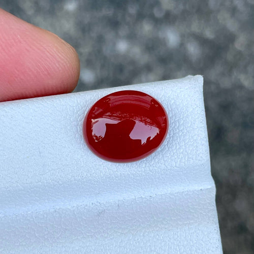 MantraMani® 3.42 Carat Red Carnelian Cabochon Cut Natural Loose Gemstone