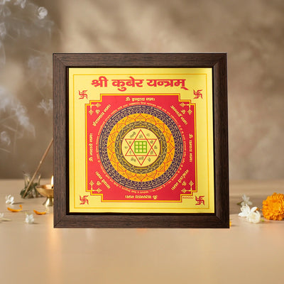 MantraMani® Shree Kuber Yantra (9×9 inch) with Frame for Frame