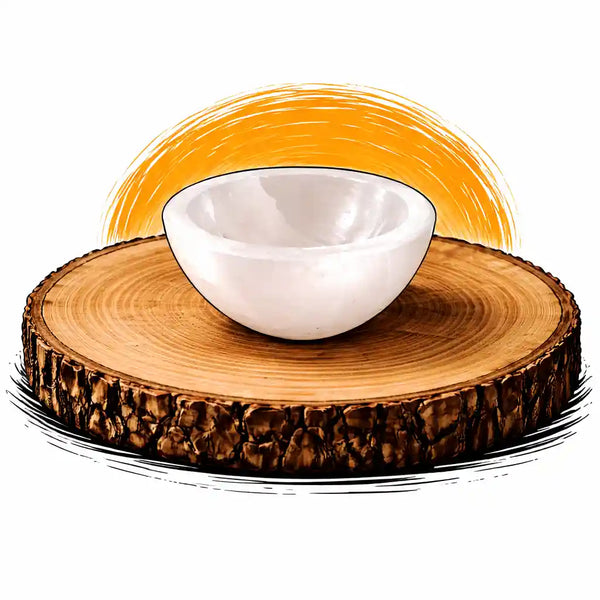 SELENITE PLATE & BOWL