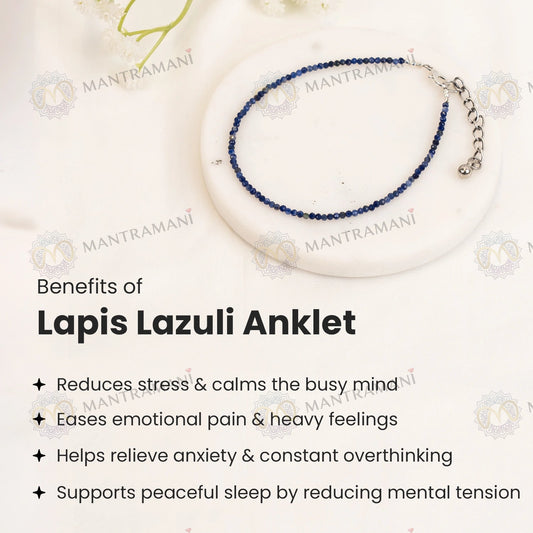 MantraManiยฎ Lapis Lazuli Anklet