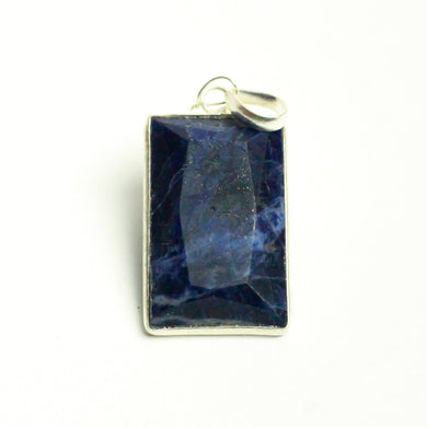 MantraMani® Sodalite Crystal Silver Pendant