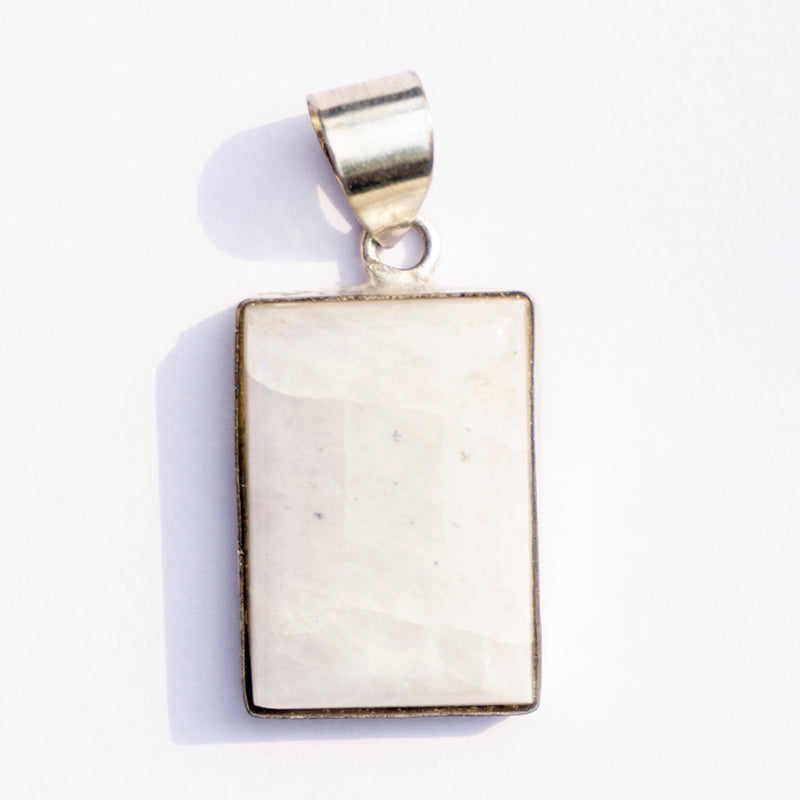 MantraMani® Moonstone Crystal Pendant | Natural Gemstone Necklace for Intuition, Balance & Spiritual Jewelry