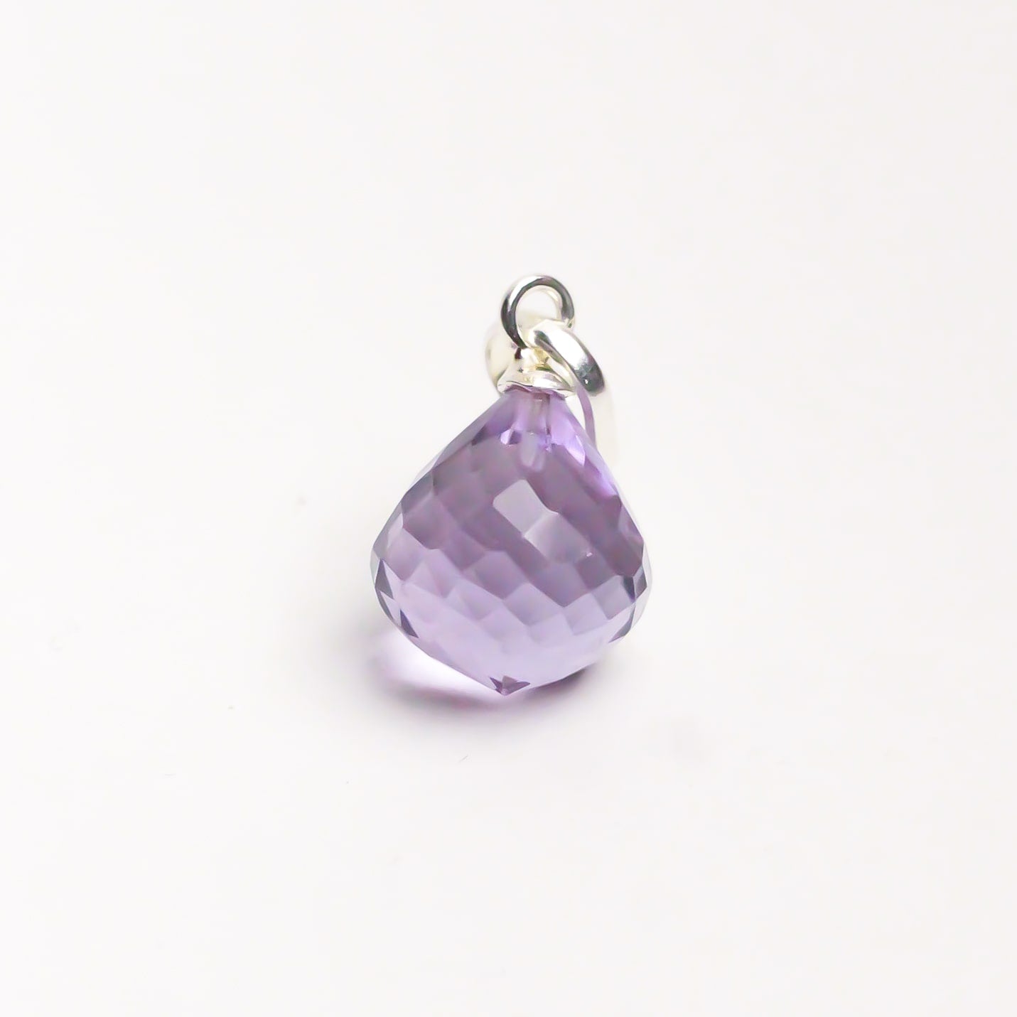 MantraMani Amethyst Crystal Silver Pendant