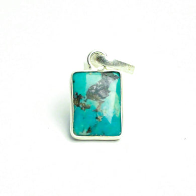 MantraMani® Chrysocolla Crystal Silver Pendant