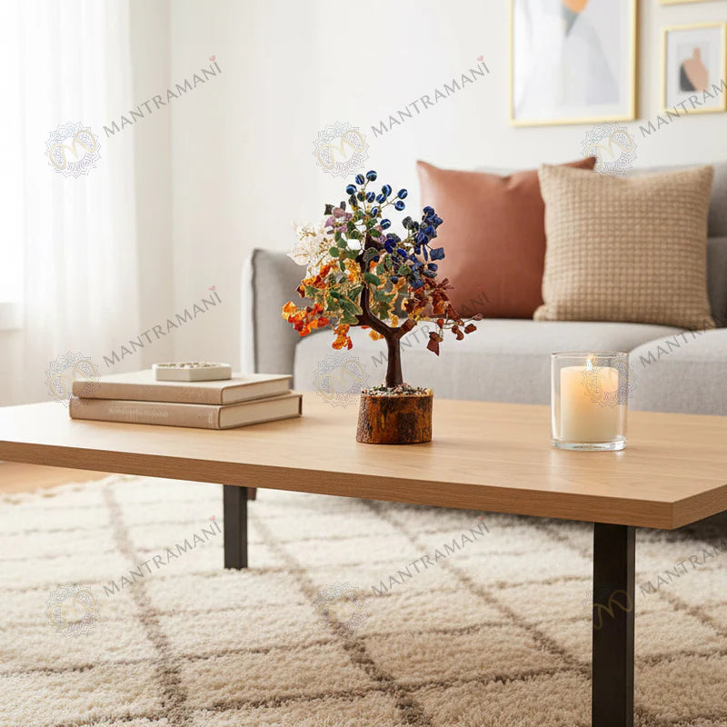 MantraMani® 7 Chakra Crystal Tree – Balance, Healing & Positive Energy