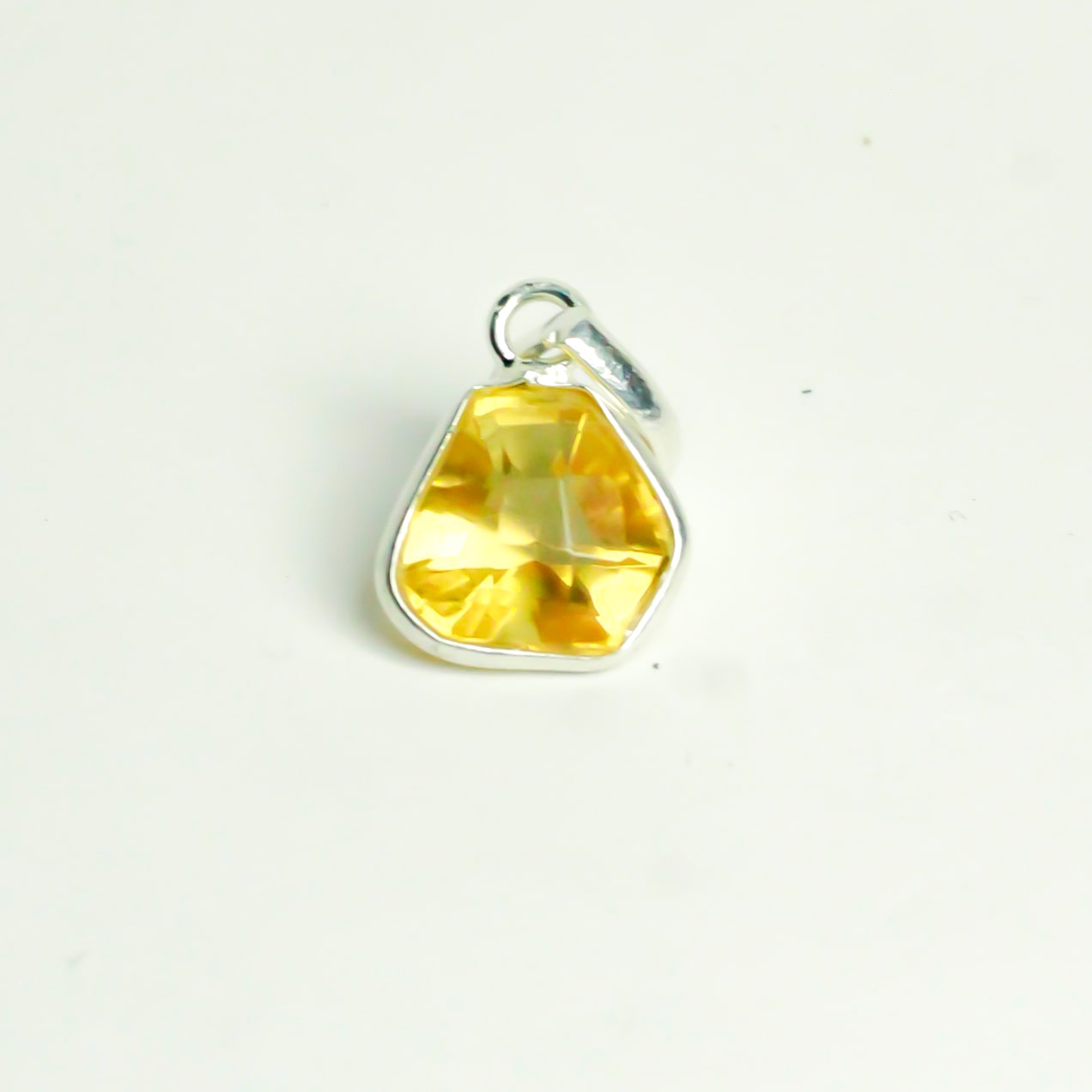 MantraMani® Citrine Crystal Silver Pendant