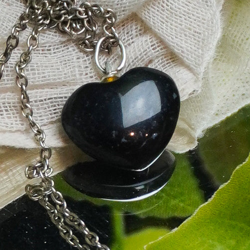 MantraMani® Blue Aventurine Crystal Heart Pendant