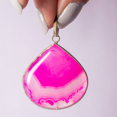 MantraMani® Pink Onyx Crystal Teardrop Pendant