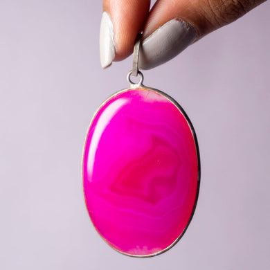 MantraMani® Pink Onyx Crystal Oval Pendant