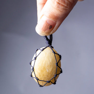 MantraMani® Yellow Aventurine Crystal Crochet Pendant