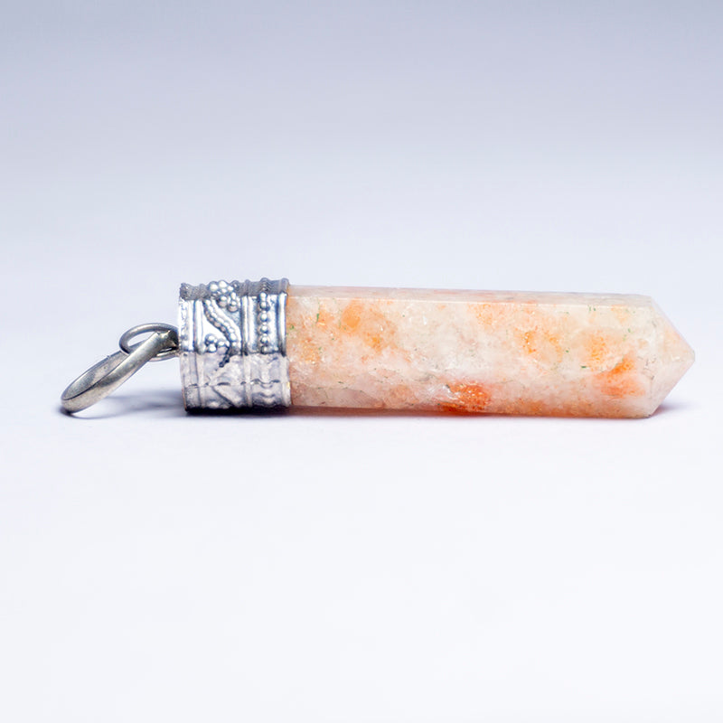 MantraMani® Sunstone Crystal Point Pendant