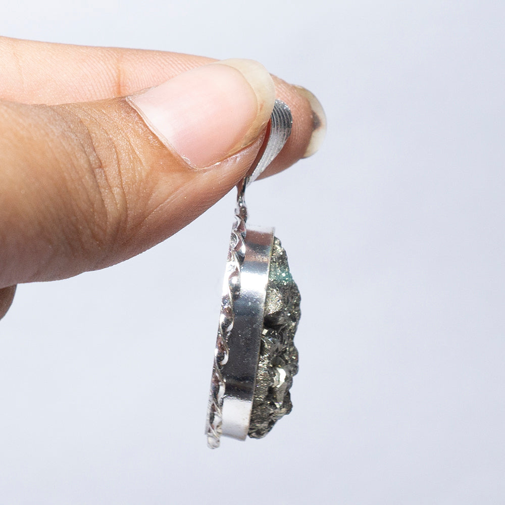 MantraMani Pyrite Crystal Pendant