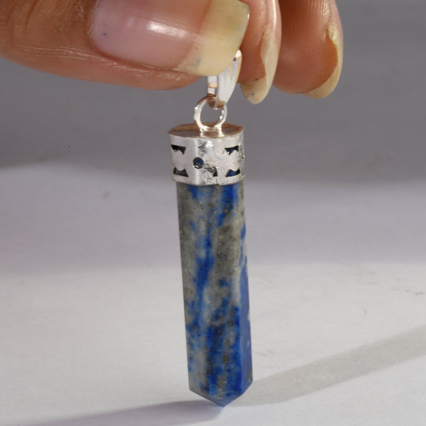 MantraMani® Lapis Lazuli Crystal Point Pendant | Natural Gemstone Pendant for Wisdom, Intuition & Crystal Jewelry