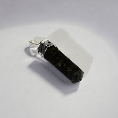 MantraMani® Nuummite Crystal Point Pendant