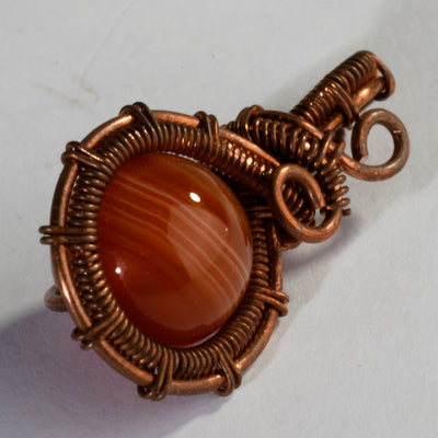 MantraMani® Orange Carnelian Crystal Vintage Pendant for Pendant