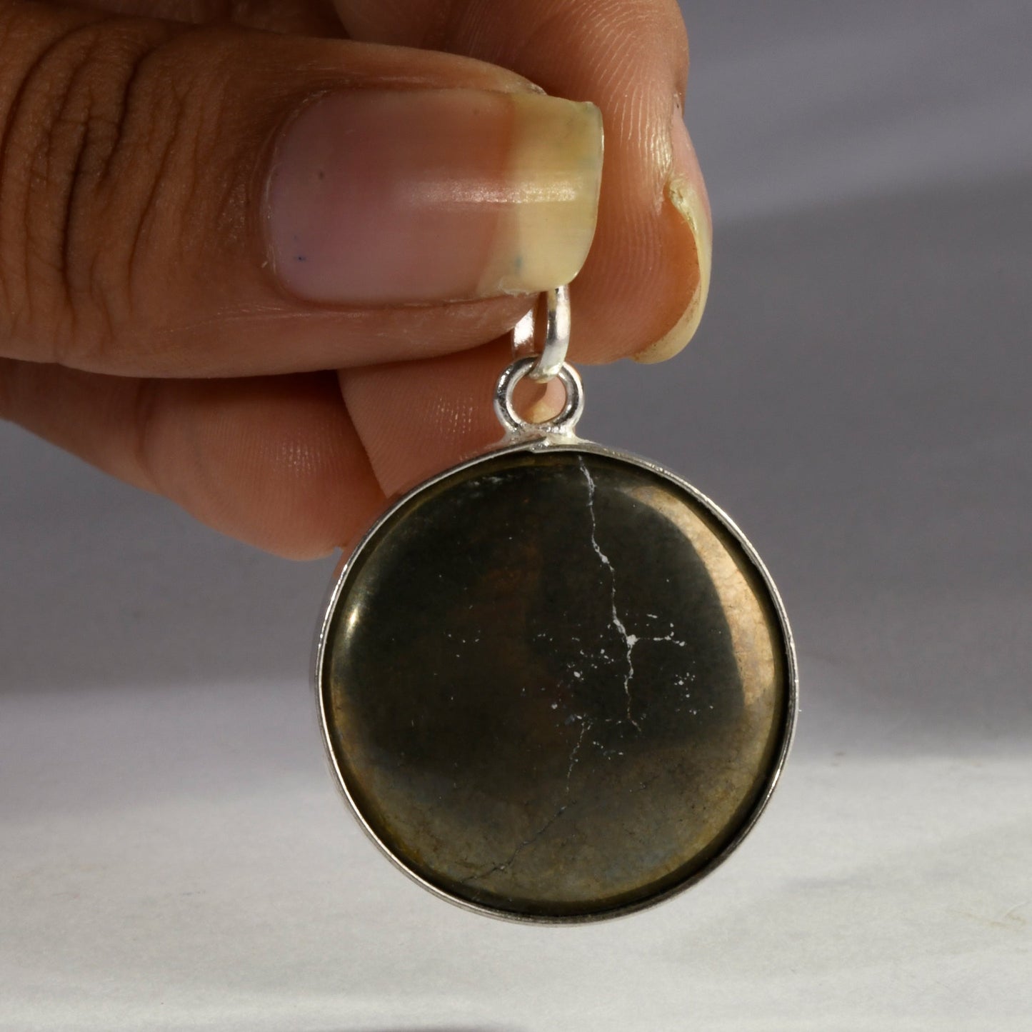 MantraMani Pyrite Crystal Cluster Pendant