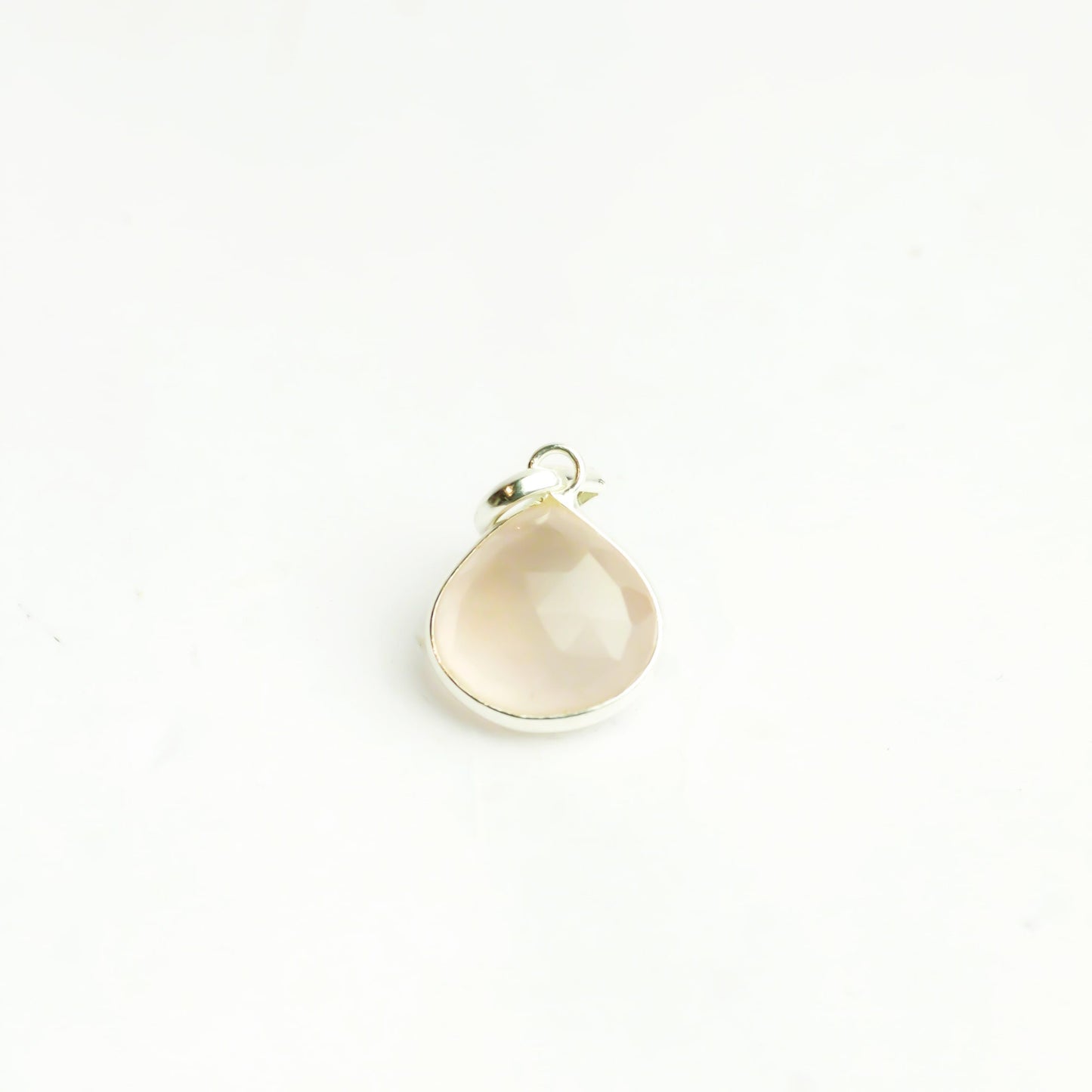 MantraMani Rose Quartz Silver Pendant