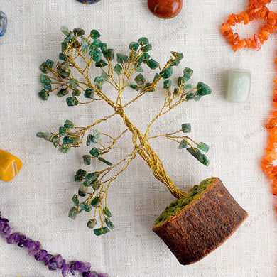 MantraMani® Green Aventurine Tree: Promotes Wealth Attraction & Money Growth