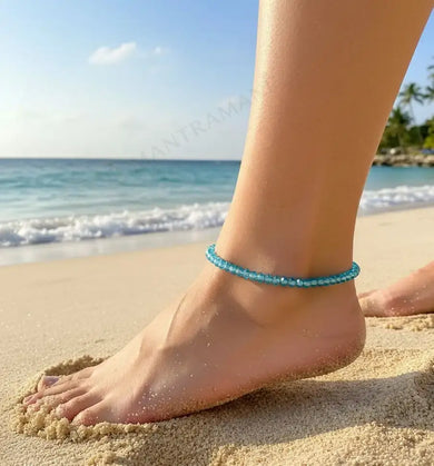 MantraMani® Blue Chalcedony Anklet