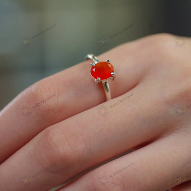MantraMani® Elegant Carnelian Ring – Certified Stone for Vitality, Confidence & Wellness
