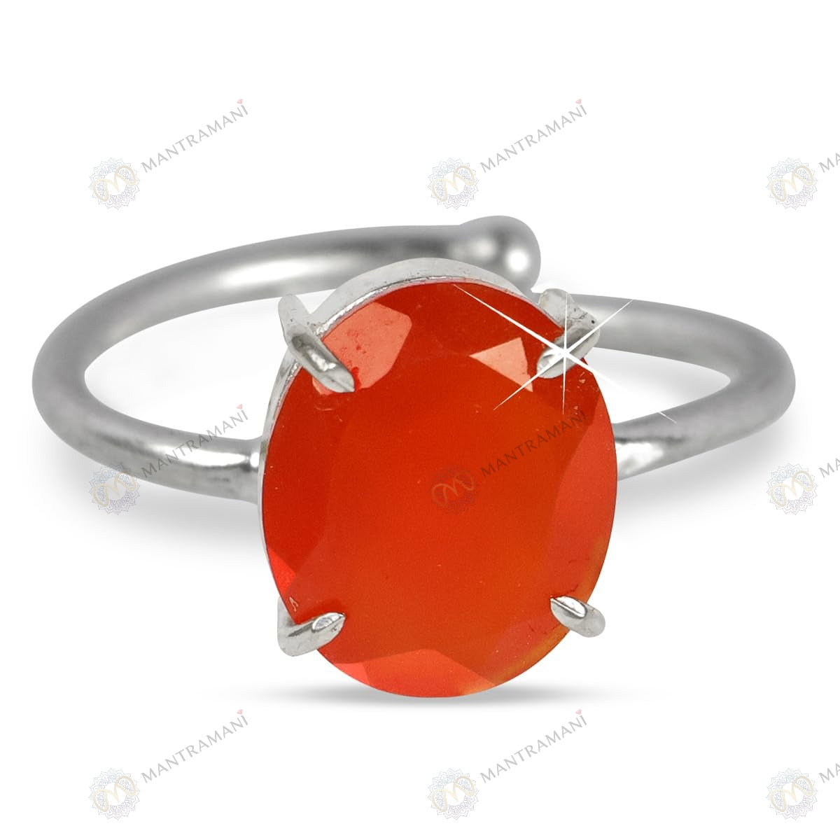 MantraMani® Elegant Carnelian Ring – Certified Stone for Vitality, Confidence & Wellness