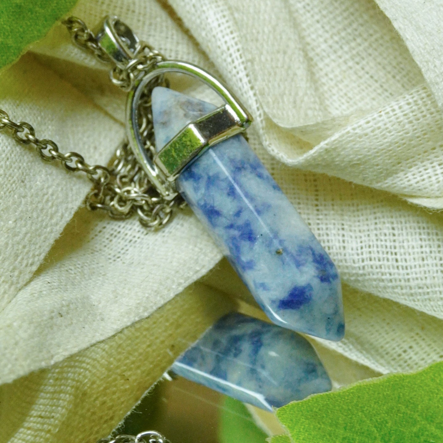 MantraMani® Sodalite Crystal Point Pendant
