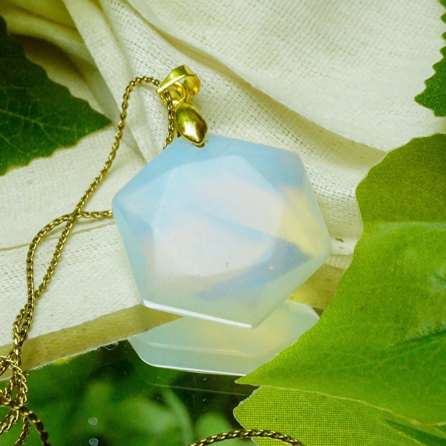 MantraMani® Opalite Crystal Hexagon Pendant