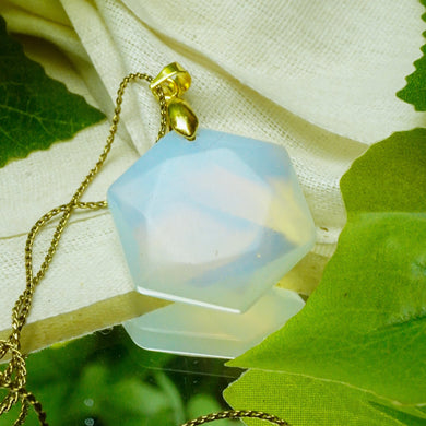 MantraMani® Opalite Crystal Hexagon Pendant