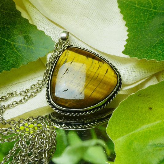 MantraMani Tiger's Eye Crystal Fancy Pendant