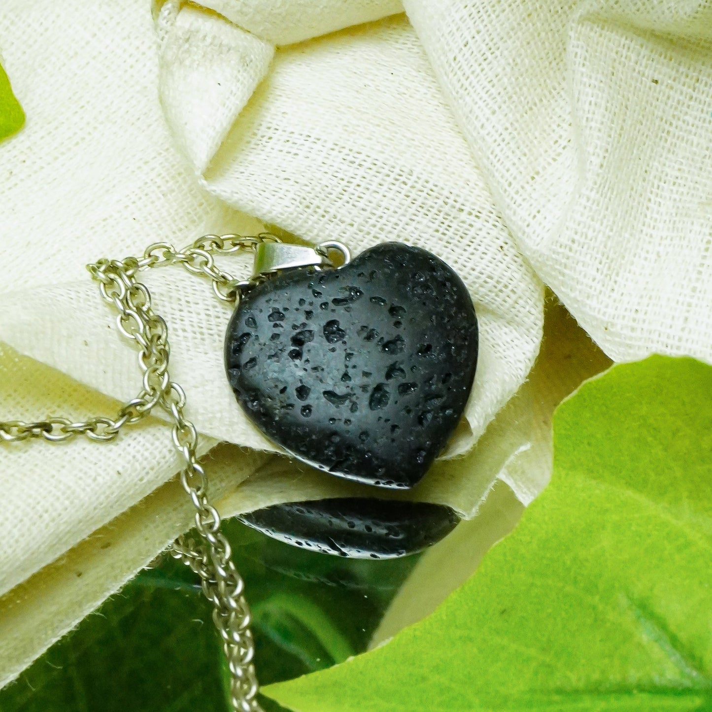 Lava Crystal Heart Pendant