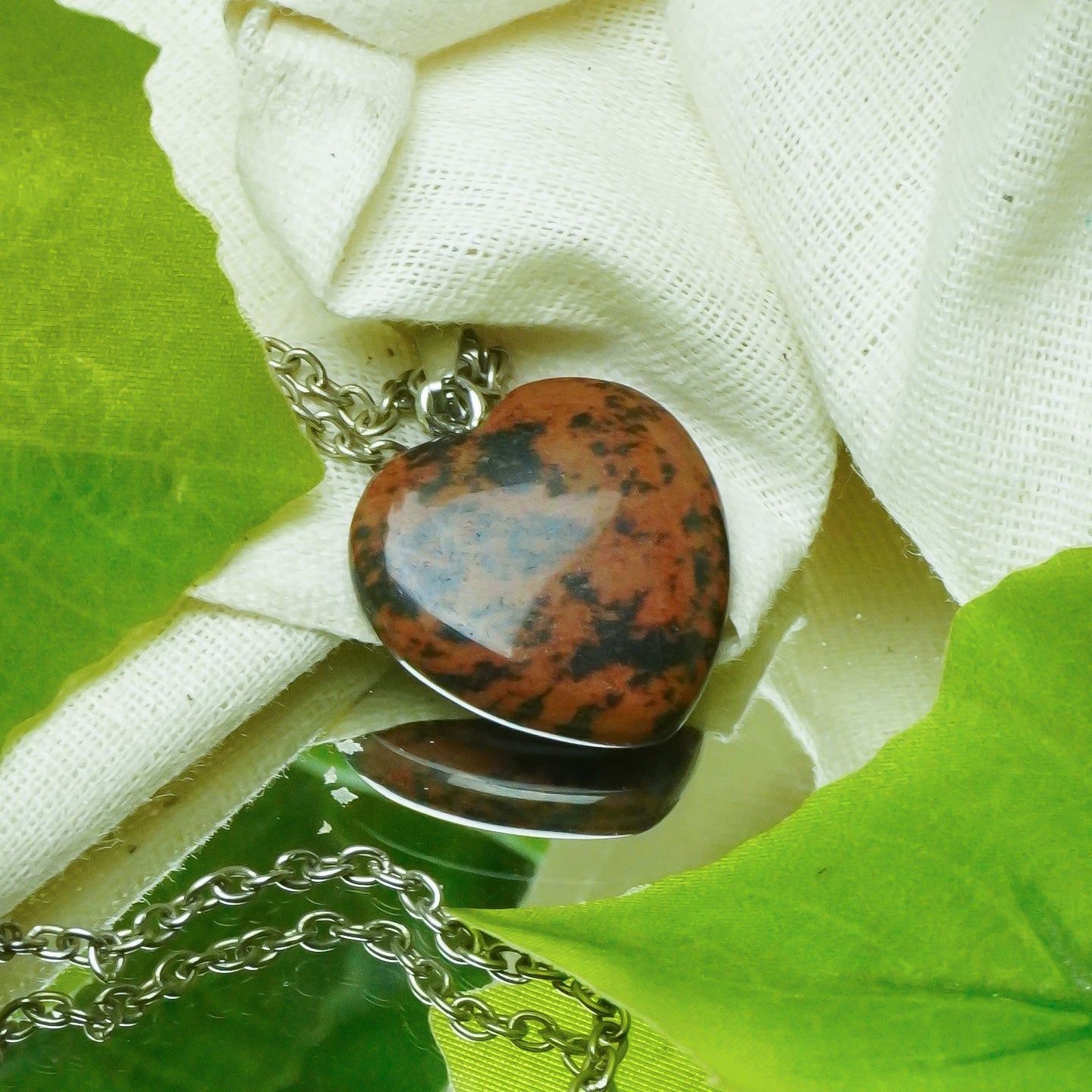 MantraMani® Mahogany Crystal Heart Pendant