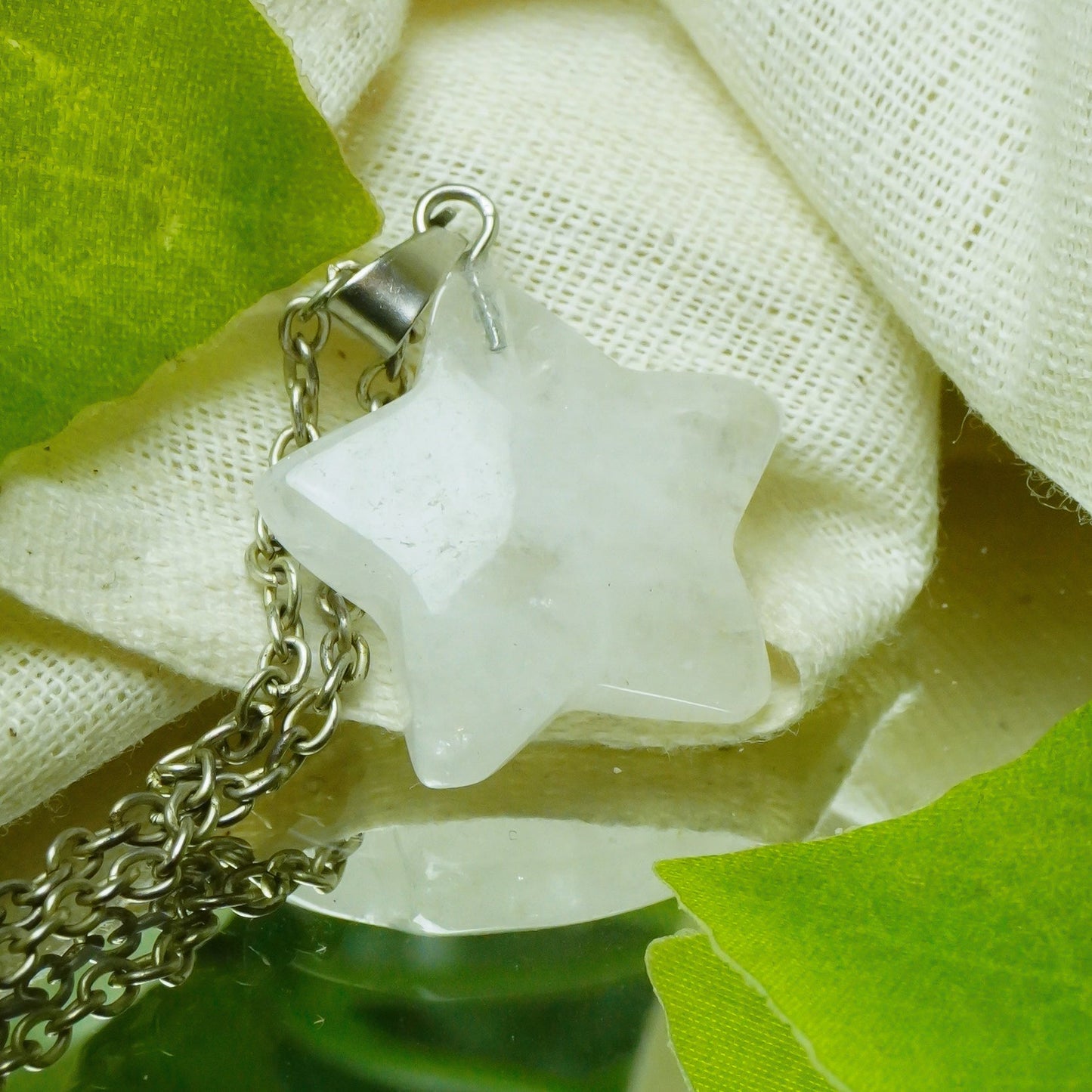 MantraMani® Clear Quartz Crystal Star Pendant