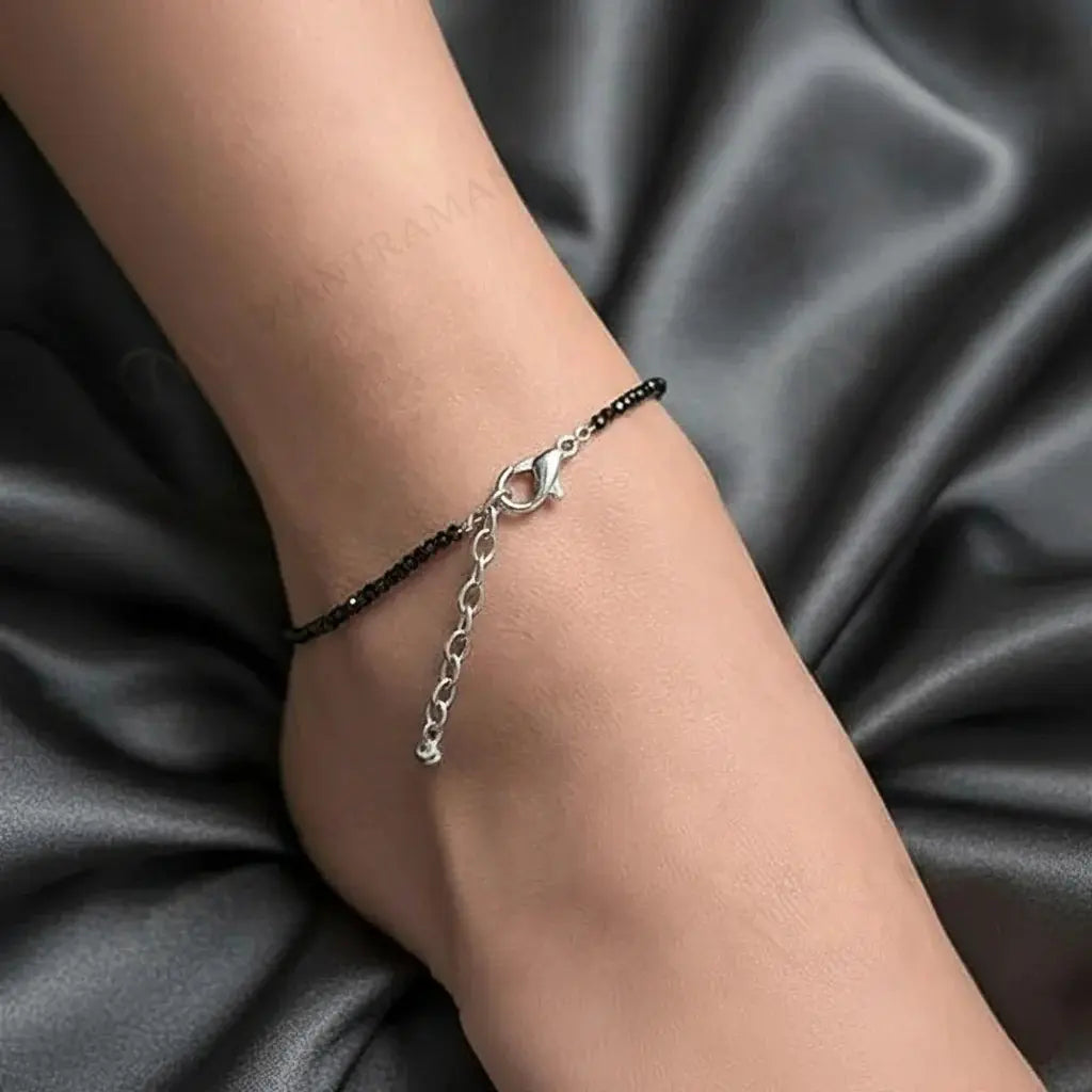 MantraMani® Heart Shape Onyx Evil Eye Anklet