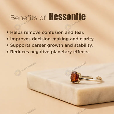 MantraMani® Rahu Hessonite Ring: Protection from Hidden Enemies