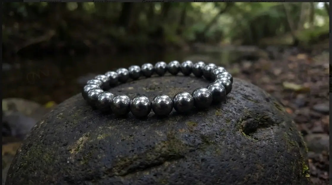 MantraMani® Hematite Bracelet – Grounding, Protection & Mental Clarity