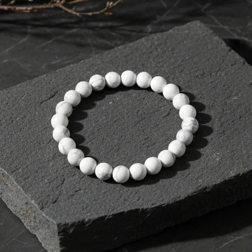MantraMani® Howlite Bracelet – Calm Mind, Stress Relief & Better Sleep