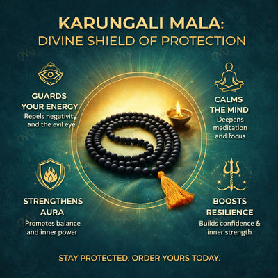 MantraMani® Karungali Mala — 108 Beads Ebony Wood Mala for Grounding, Protection & Self-Realization (Govt. Lab Certified) for Mala