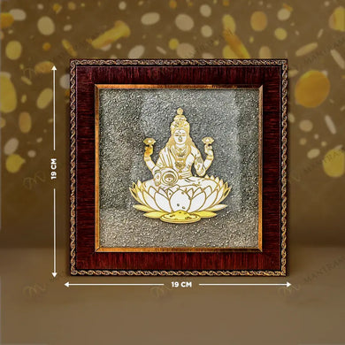 MantraMani® Goddess of Wealth & Fortune Gajalakshmi Raw Pyrite Frame with FREE Raw Pyrite Stone