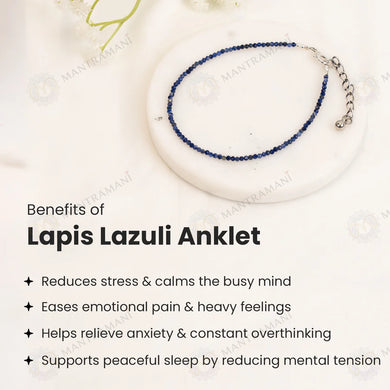 MantraMani® Lapis Lazuli Diamond Cut Anklet: Enhancing Intuition and Spiritual Awareness