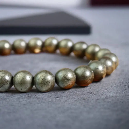MantraMani® Pyrite Bracelet – Wealth, Prosperity & Business Success