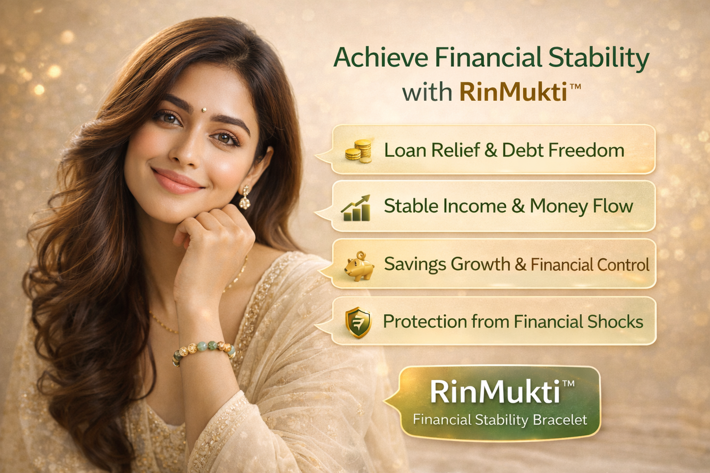RinMukti™ — Financial Stability Bracelet for Savings, Karz Mukti & Money Flow