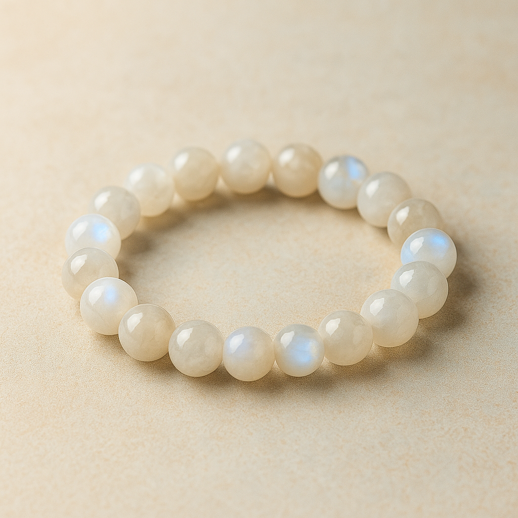MantraMani Lunar Grace™ – Signature Moonstone Bracelet for Women | Feminine Energy, Fertility Support & Hormonal Balance | Calm, Clarity, Emotional Healing & Inner Peace
