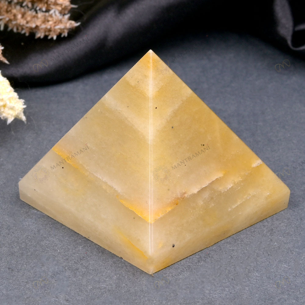 MantraMani® Yellow Aventurine Pyramid – Energy & Manifestation Crystal Pyramid