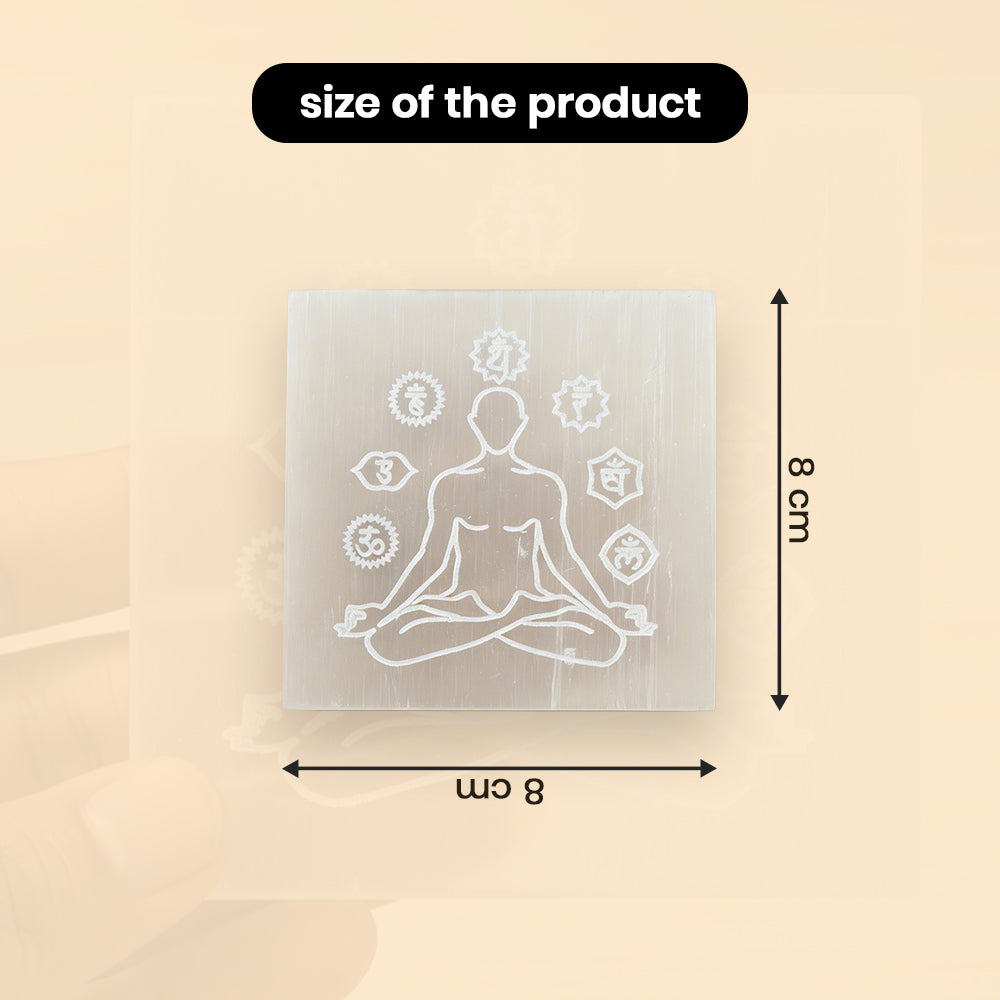 MantraMani® SELENITE (Chandramani) – Plate | Cleansing, Charging other crystals,
