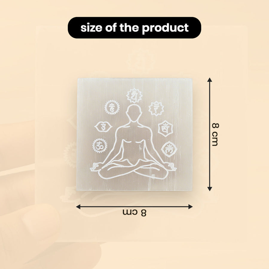 MantraMani® SELENITE (Chandramani) – Plate | Cleansing, Charging other crystals,