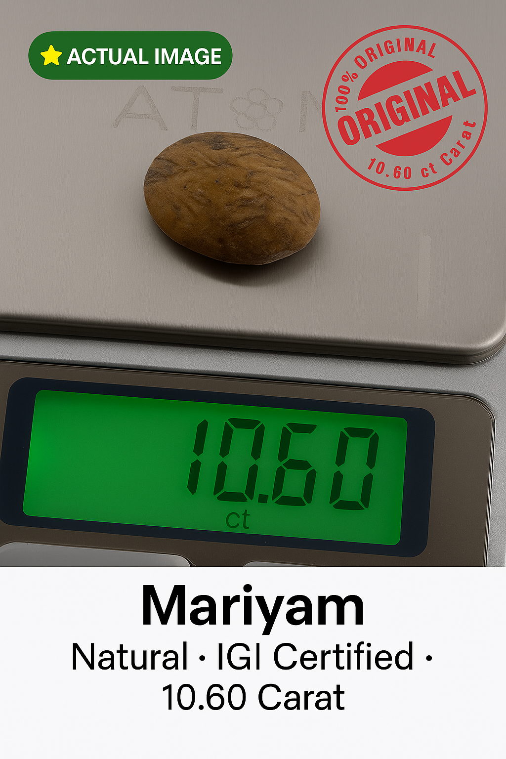 MantraMani™ Sang-e-Maryam — Premium Raw Healing Stone for Emotional Balance