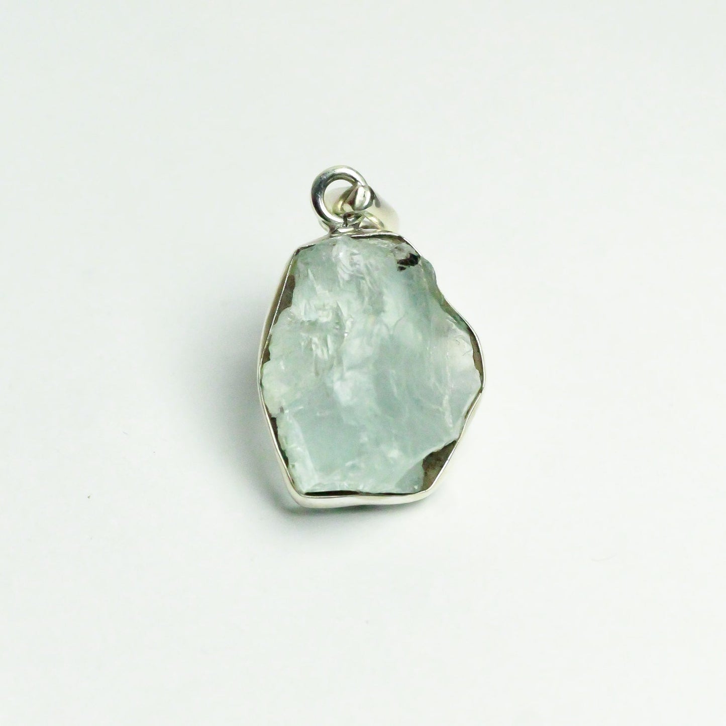 MantraMani® Aquamarine Crystal Silver Pendant