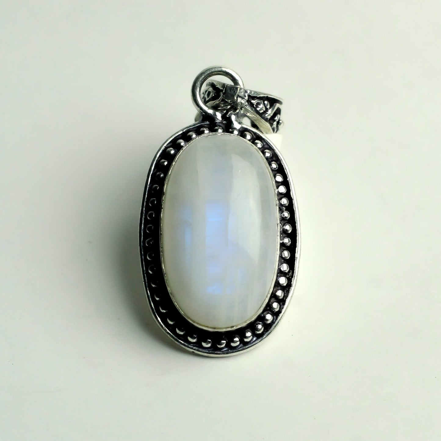 MantraMani® Moonstone Crystal Pendant | Natural Gemstone Necklace for Intuition, Balance & Spiritual Jewelry