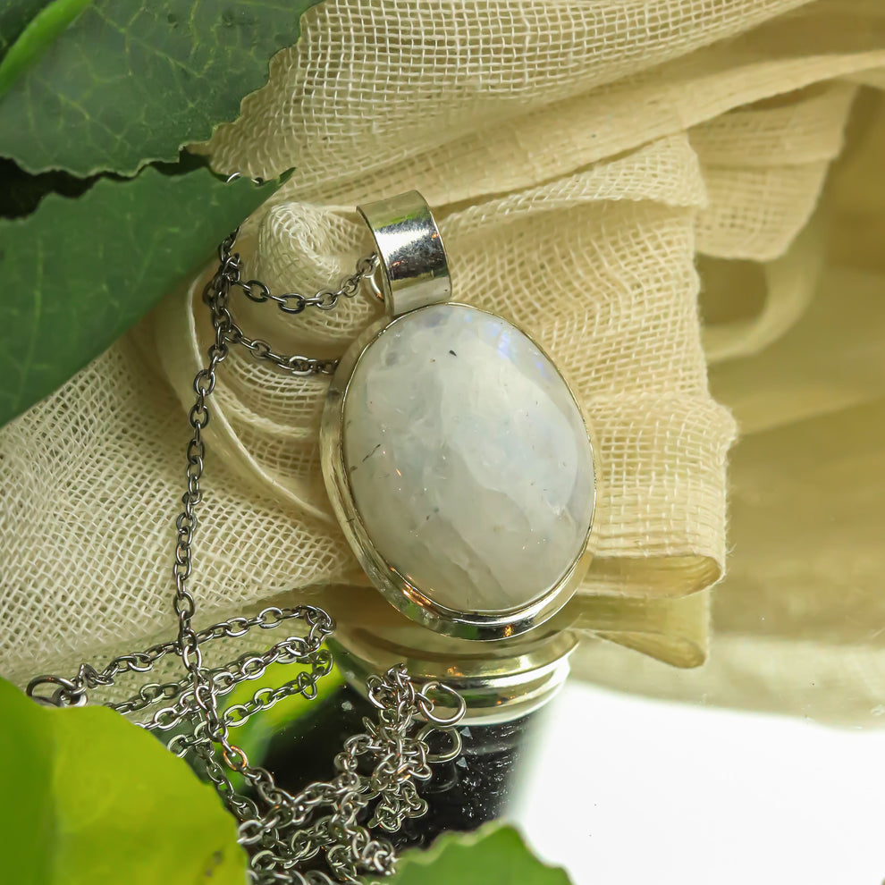 MantraMani® Moonstone Crystal Pendant