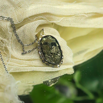 MantraMani Pyrite Crystal Fancy Pendant